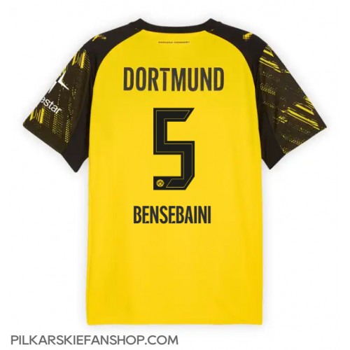 Koszulka piłkarska Borussia Dortmund Ramy Bensebaini #5 Strój Domowy 2025-26 tanio Krótki Rękaw Koszulka piłkarska Borussia Dortmund Ramy Bensebaini #5 Strój Domowy 2025-26 tanio Krótki Rękaw